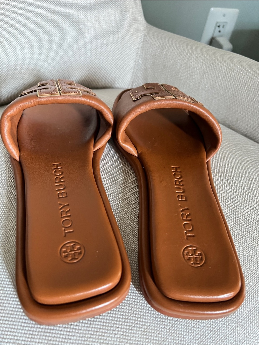Tory Burch Nappa Leather Double T Sport Slide — Size 8 - Picture 5 of 12